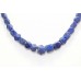 Female String Necklace Semi Precious 1 Line Strand Blue Lapis Lazuli Gem Stones